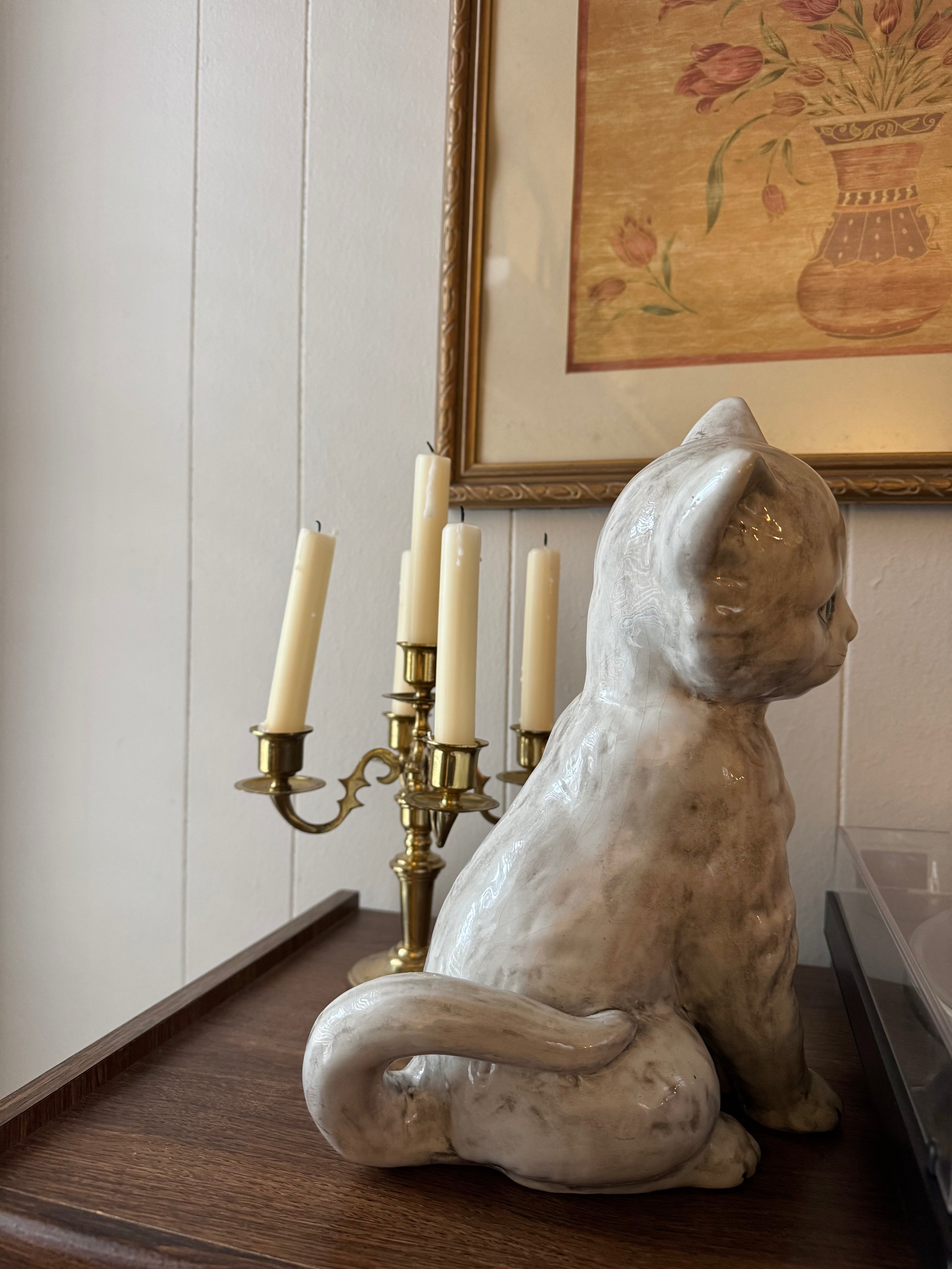 MCM Vintage Ceramic Cat, Made in Italy