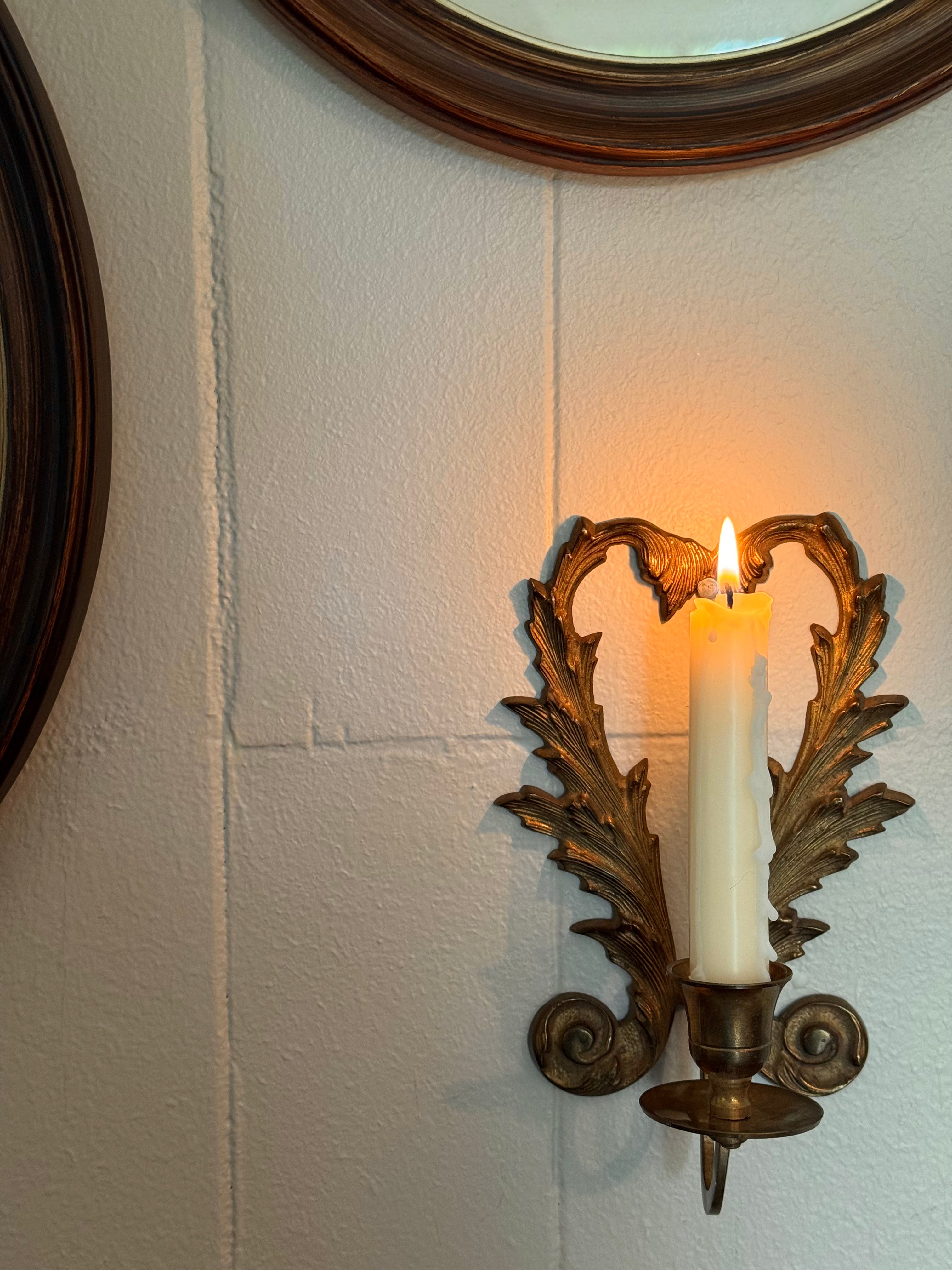 Vintage Brass Wall Sconce Candle Holder 🕯️