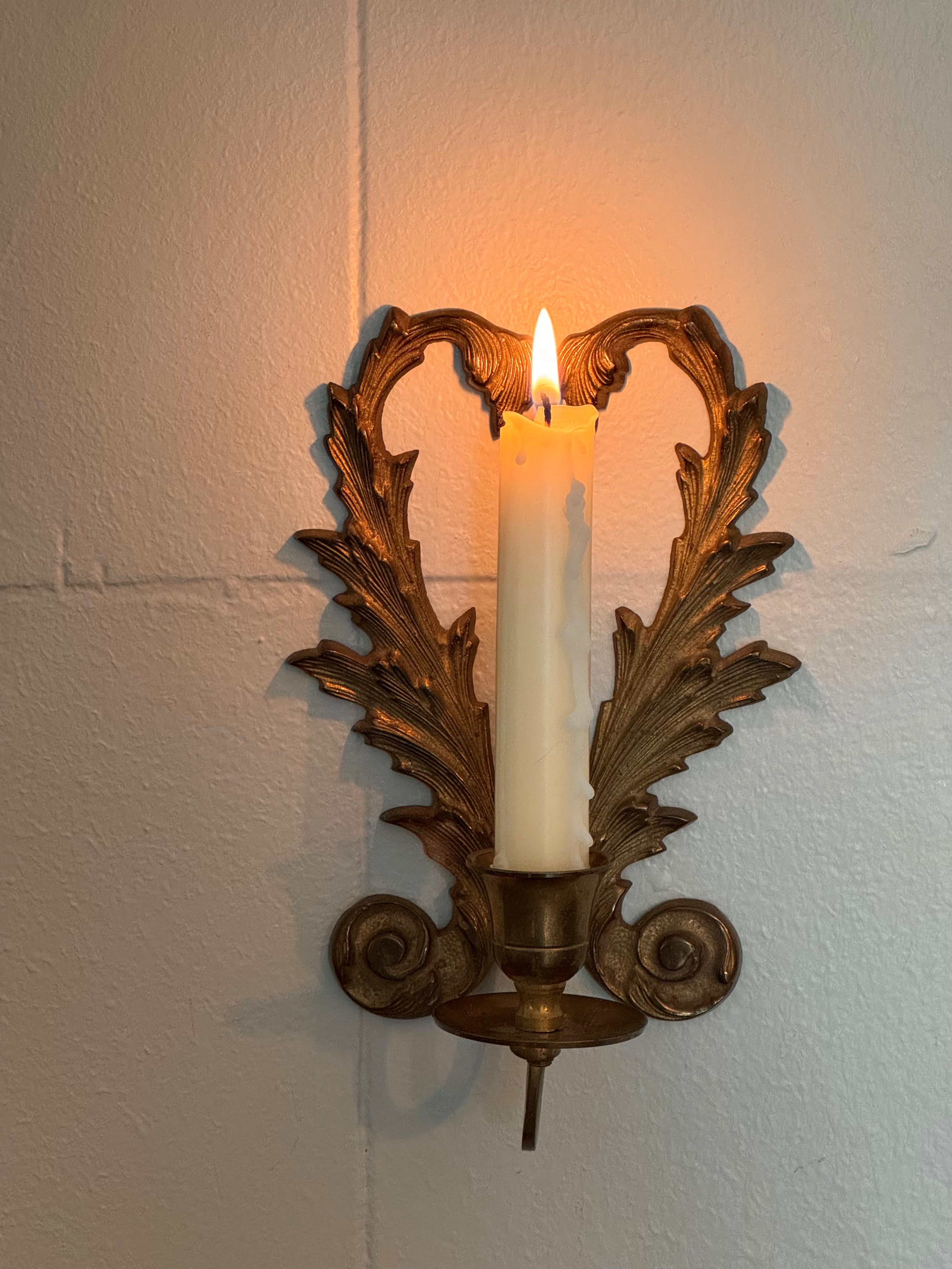 Vintage Brass Wall Sconce Candle Holder 🕯️