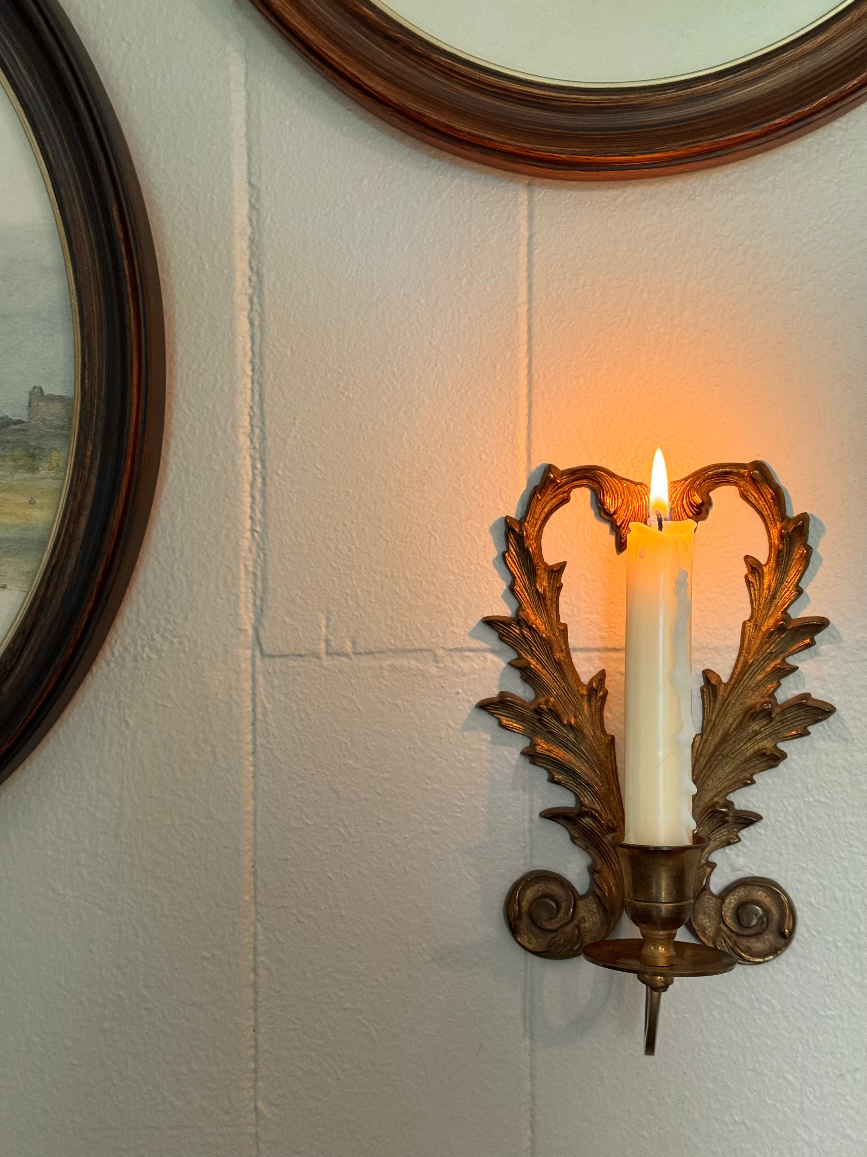 Vintage Brass Wall Sconce Candle Holder 🕯️
