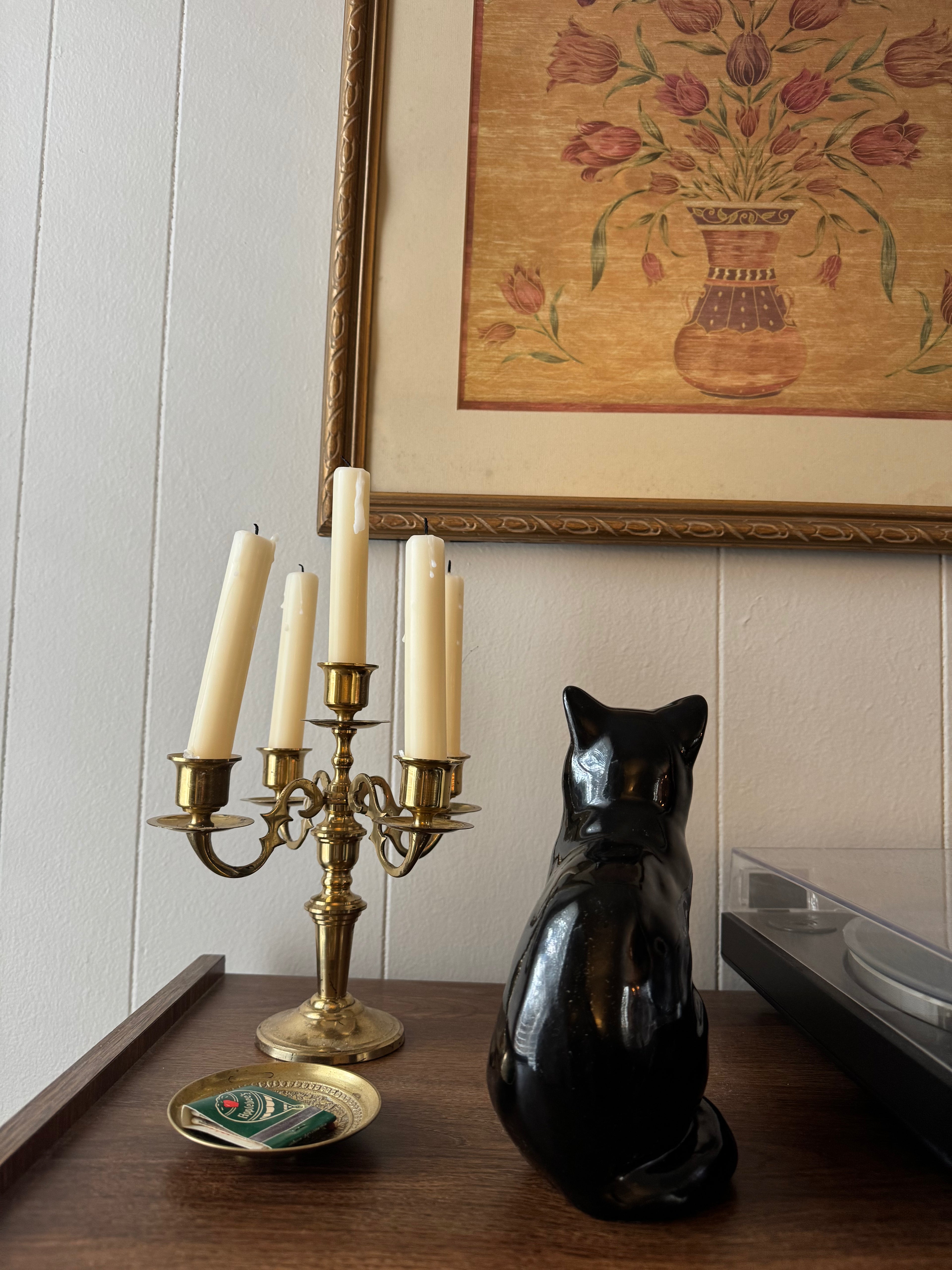 Vintage Ceramic Tuxedo Cat Figurine