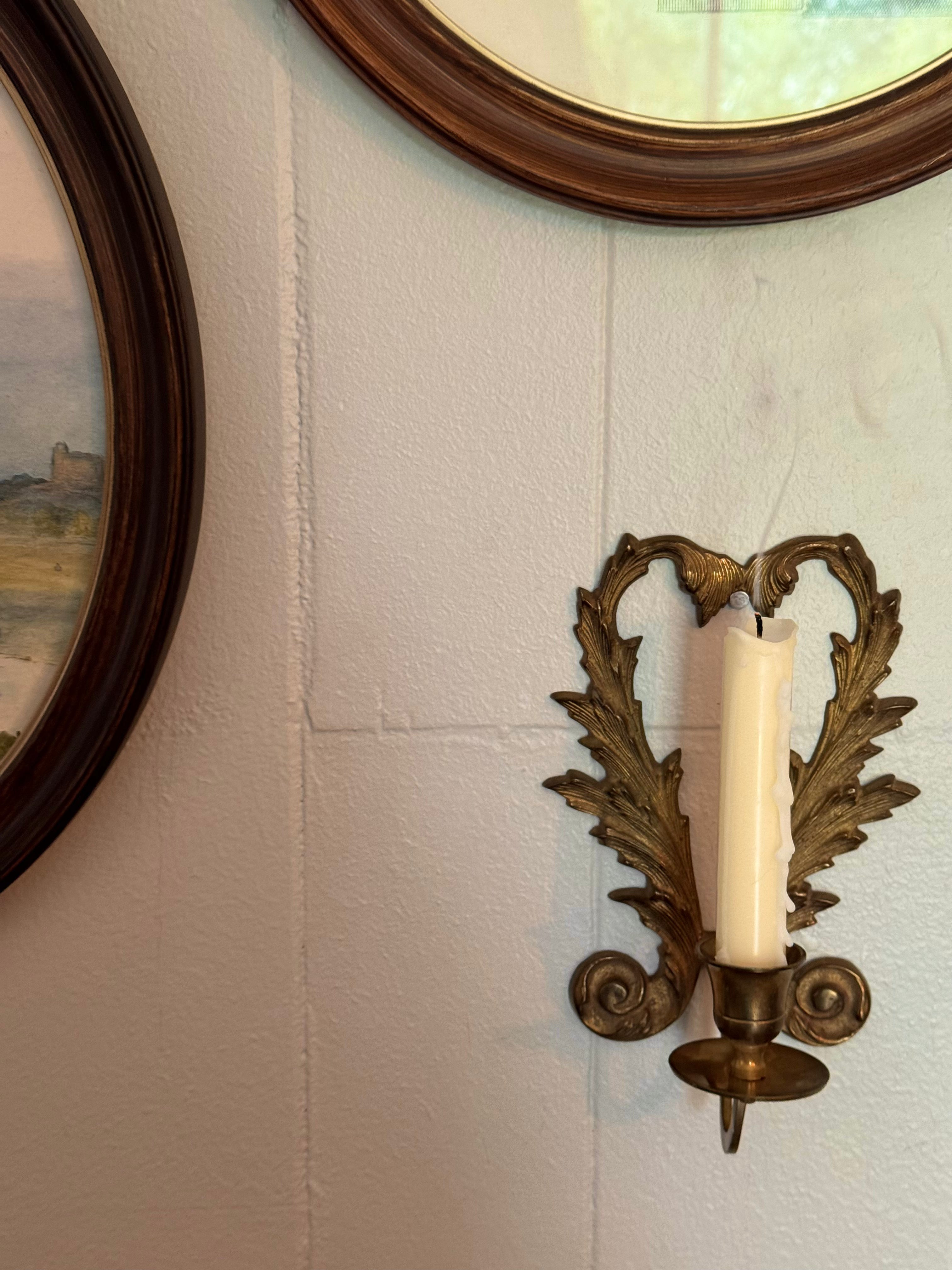 Vintage Brass Wall Sconce Candle Holder 🕯️