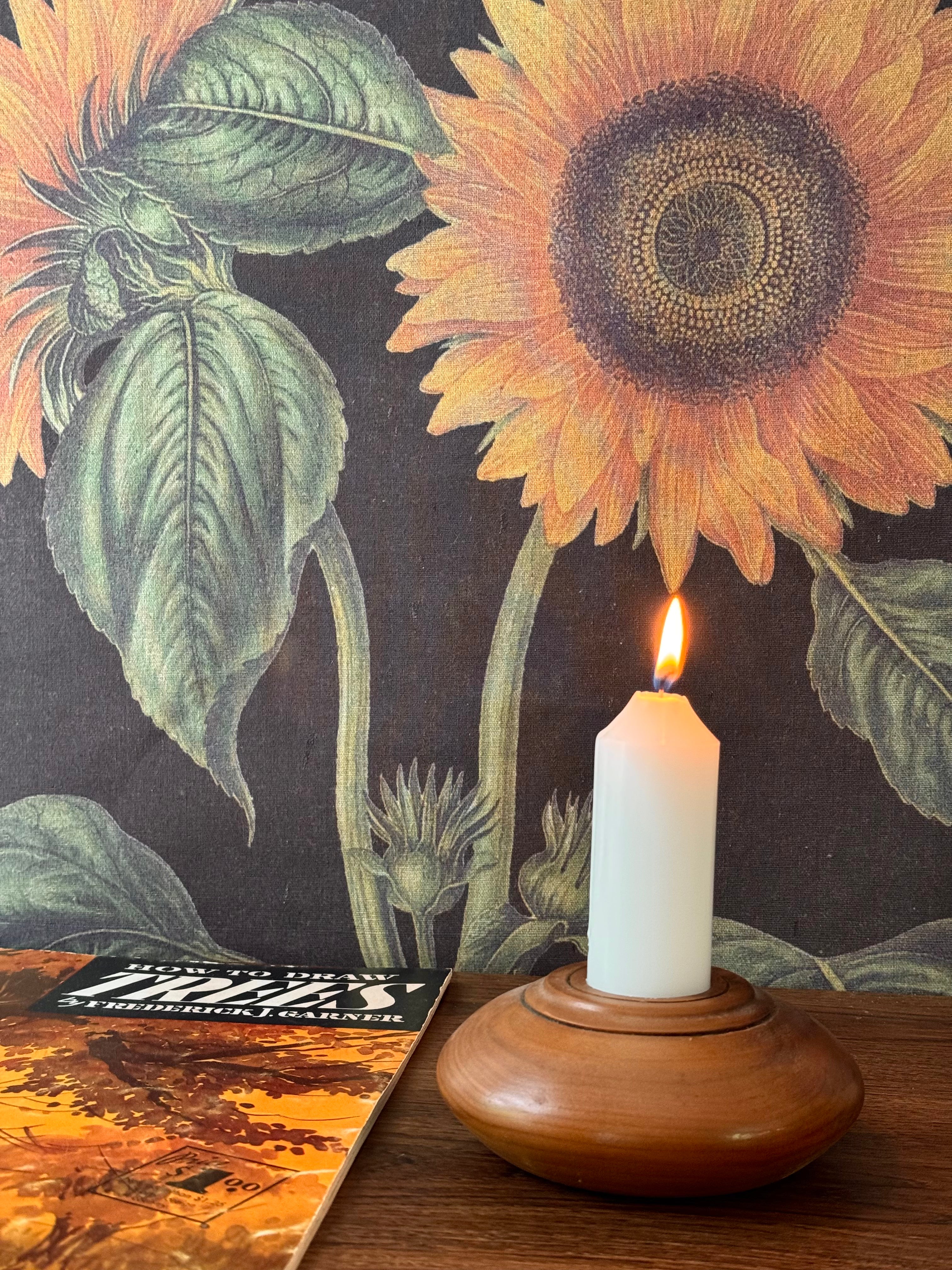 Vintage MCM Wood Candle Holder