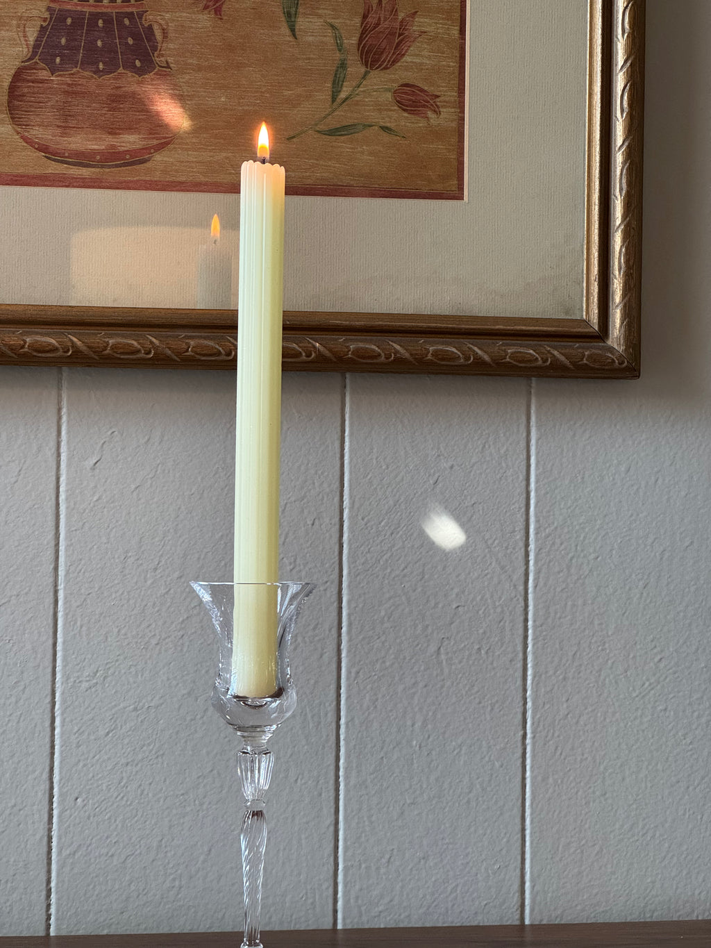 Vintage Tulip Taper Candle Holders, Set of 2