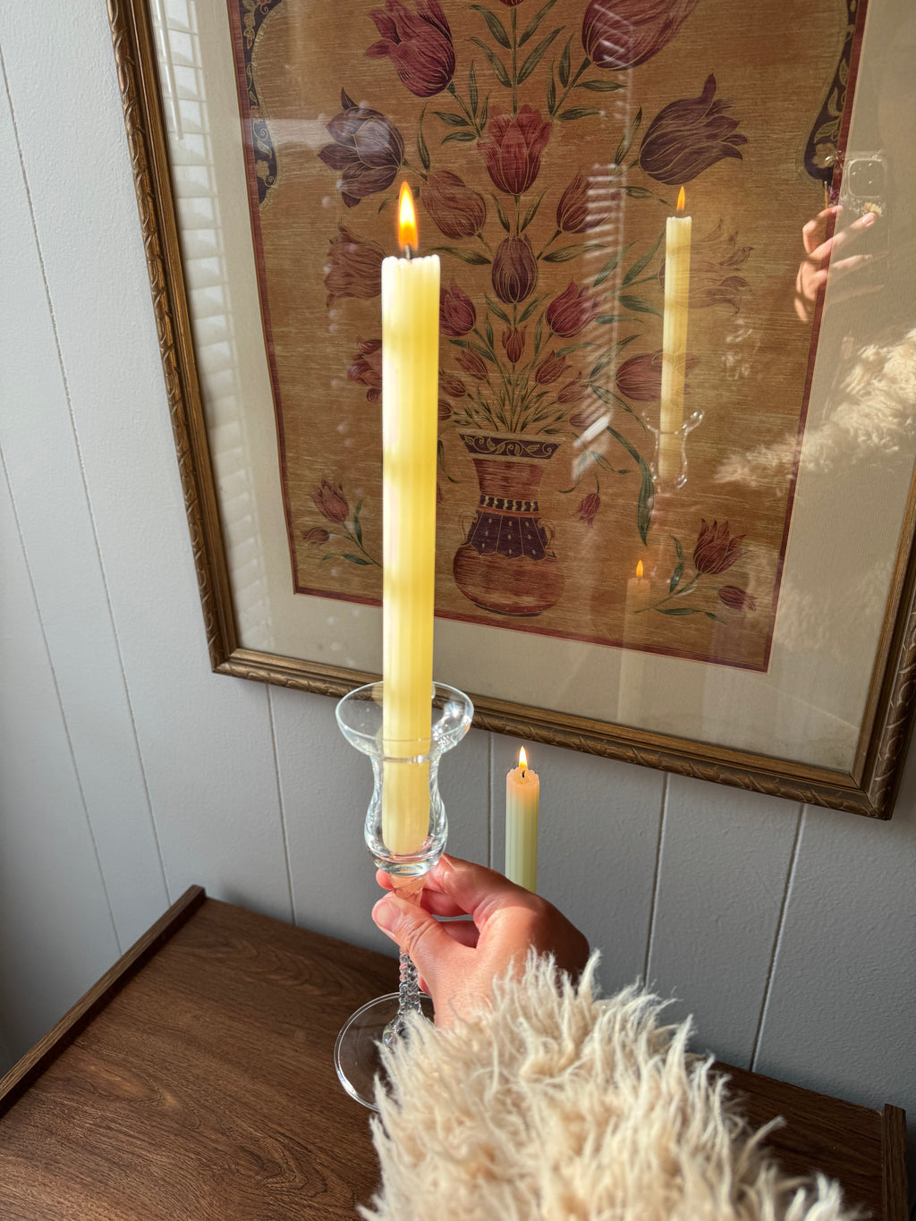 Vintage Tulip Taper Candle Holders, Set of 2