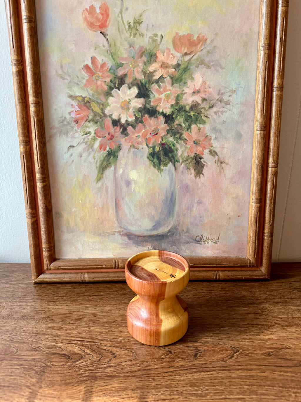 Artisan Hand-Turned Wood Candle Holder -`🕯´-