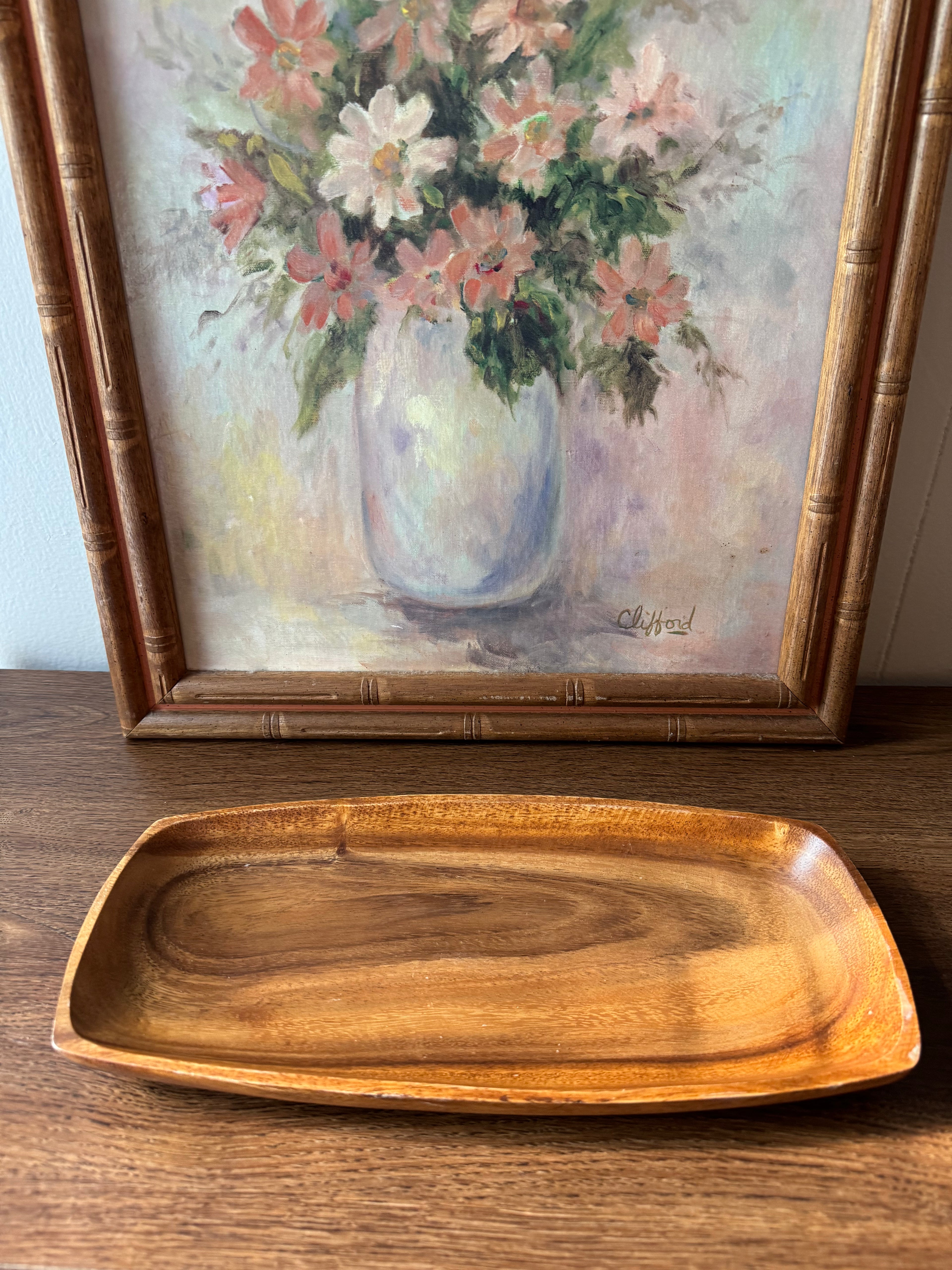 Vintage Wooden Catchall Tray