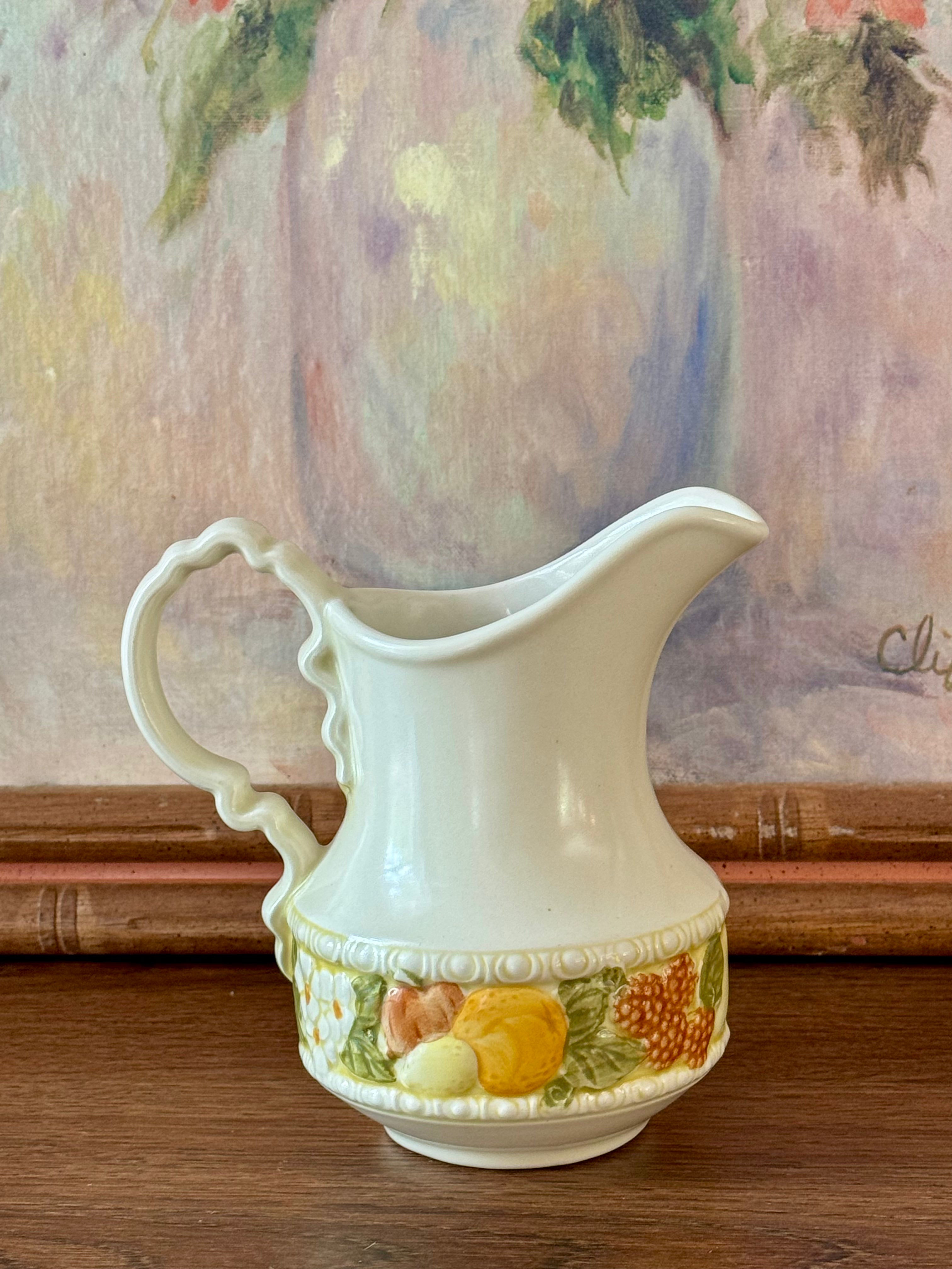 Vintage Creamer and Oval Plate / Poppytrail - Della Robbia by Metlox