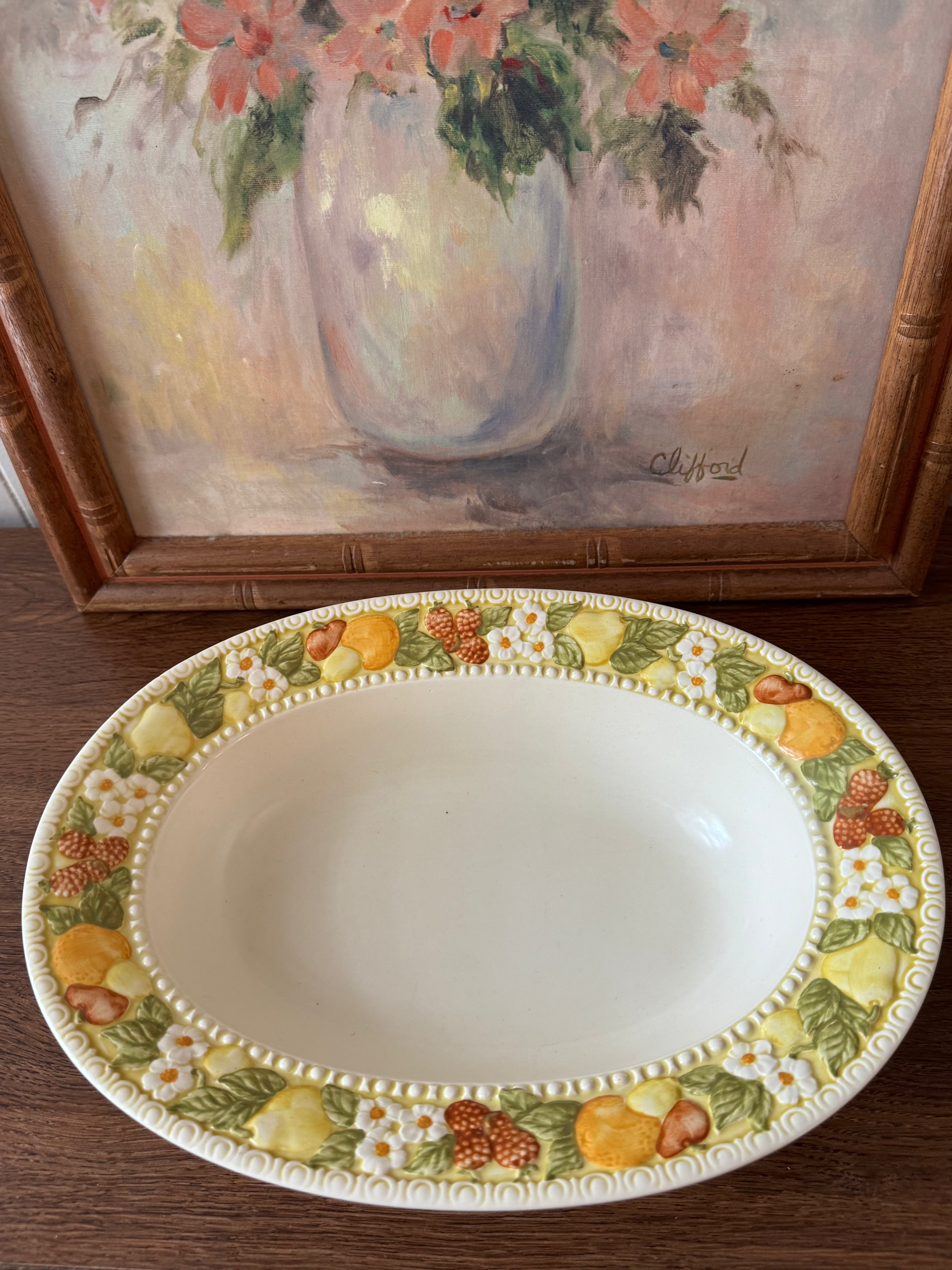 Vintage Oval Serving Dish / Poppytrail - Della Robbia by Metlox