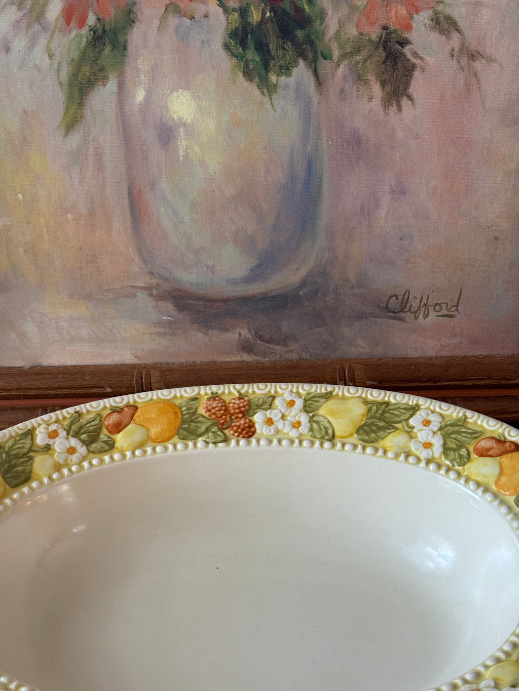Vintage Oval Serving Dish / Poppytrail - Della Robbia by Metlox
