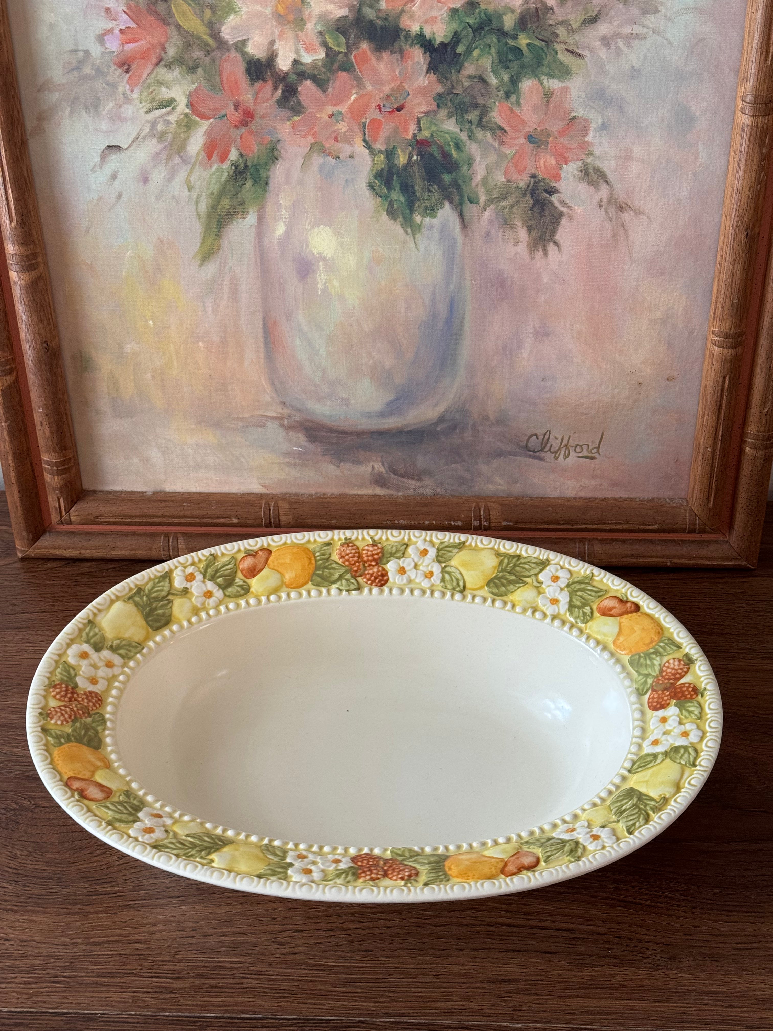 Vintage Oval Serving Dish / Poppytrail - Della Robbia by Metlox
