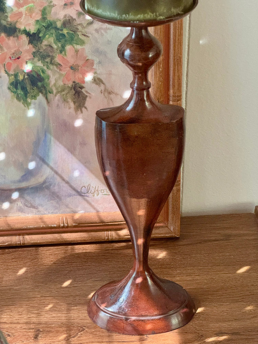Vintage Metal Pillar Candle Holders, Set of 2, Romantic/Grandmillennial