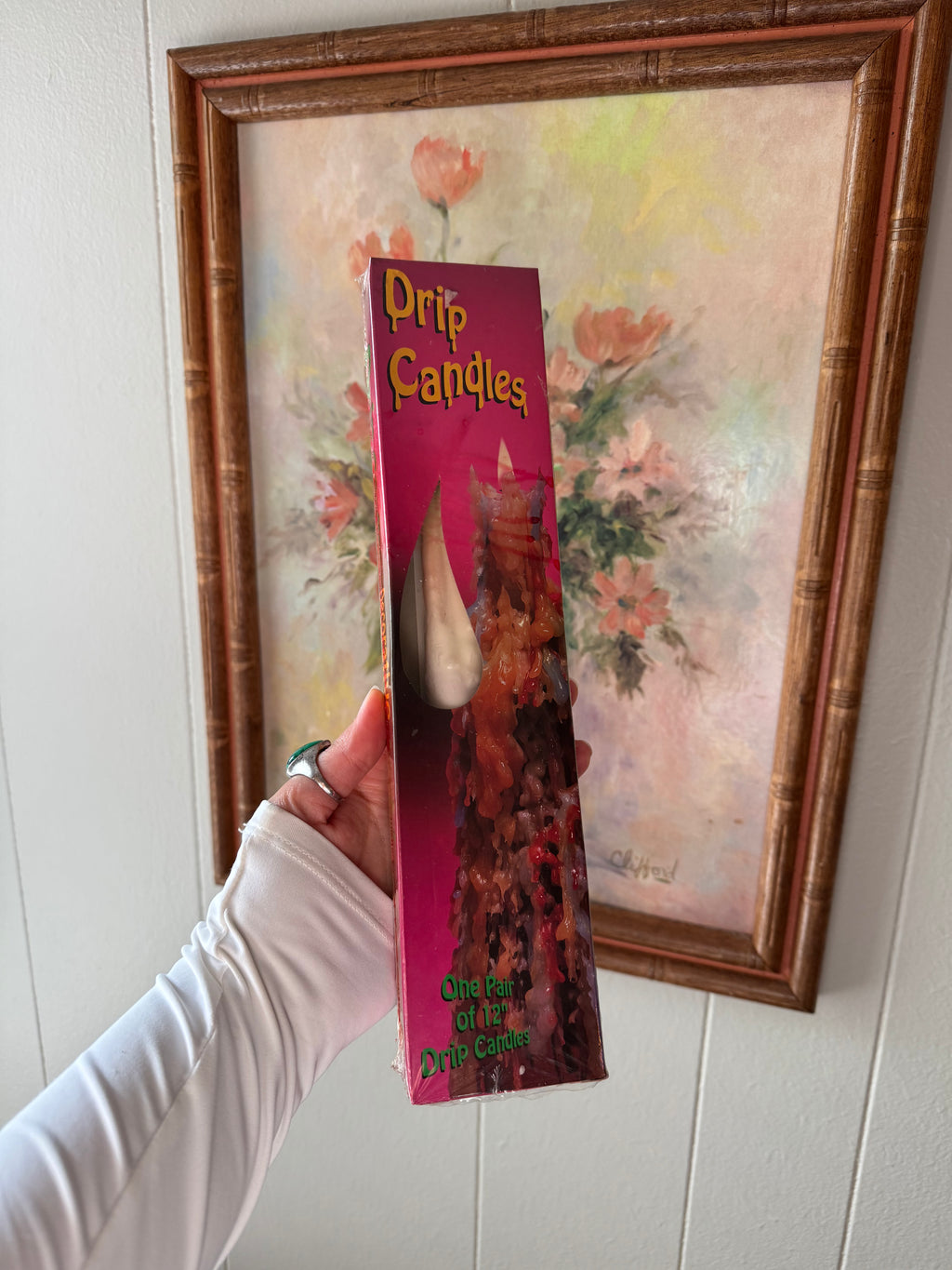 Vintage 12" Drip Candles, One Pair, Original Box (Sealed/Never Used)
