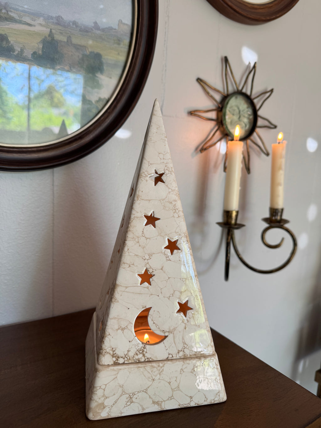 Vintage PartyLite Tea Light Fairy Lamp Candle Holder / Celestial / Whimsical