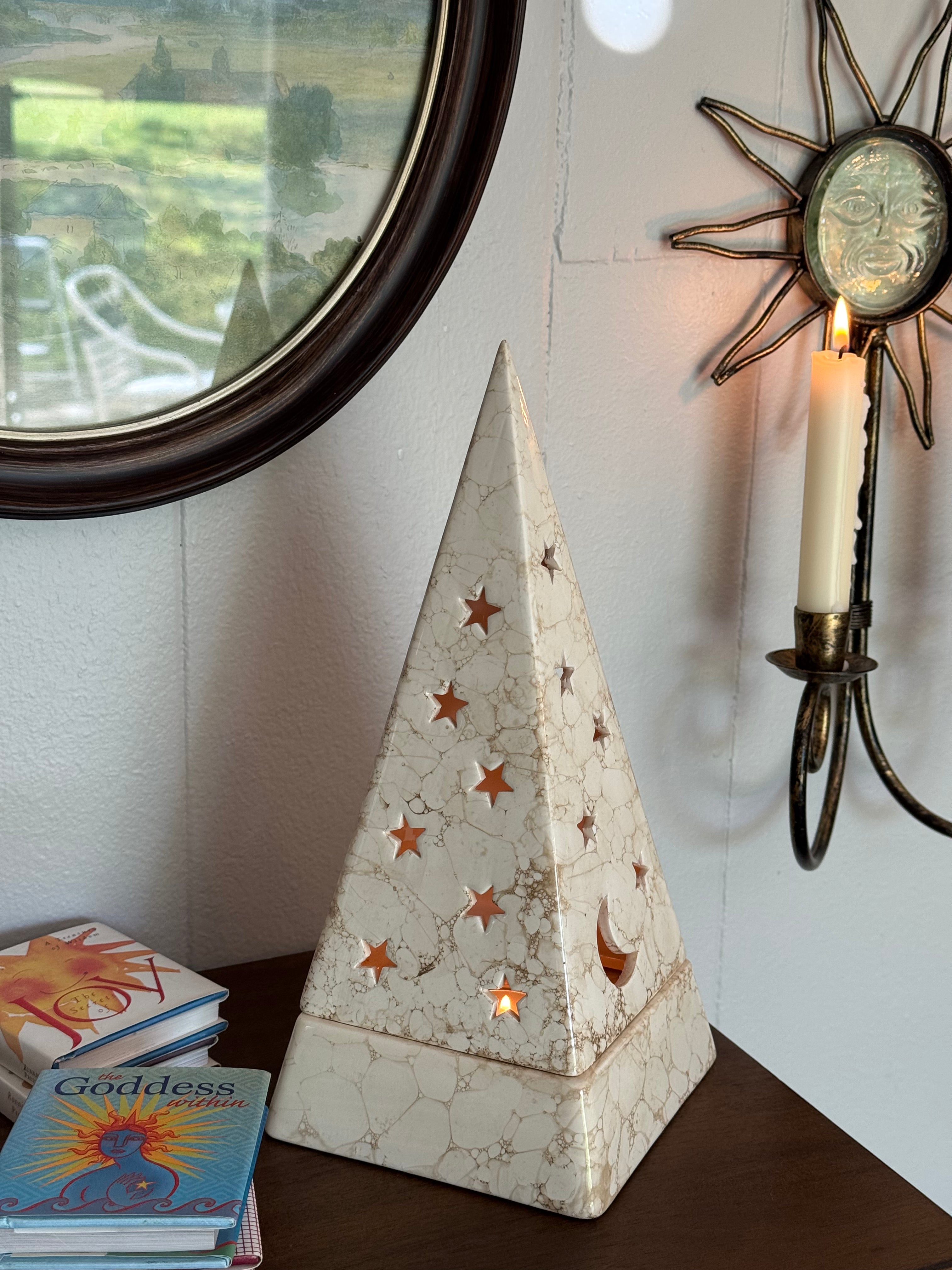 Vintage PartyLite Tea Light Fairy Lamp Candle Holder / Celestial / Whimsical