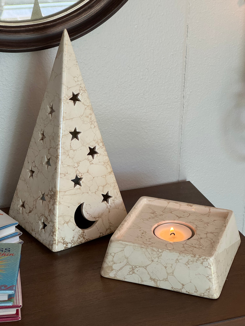 Vintage PartyLite Tea Light Fairy Lamp Candle Holder / Celestial / Whimsical