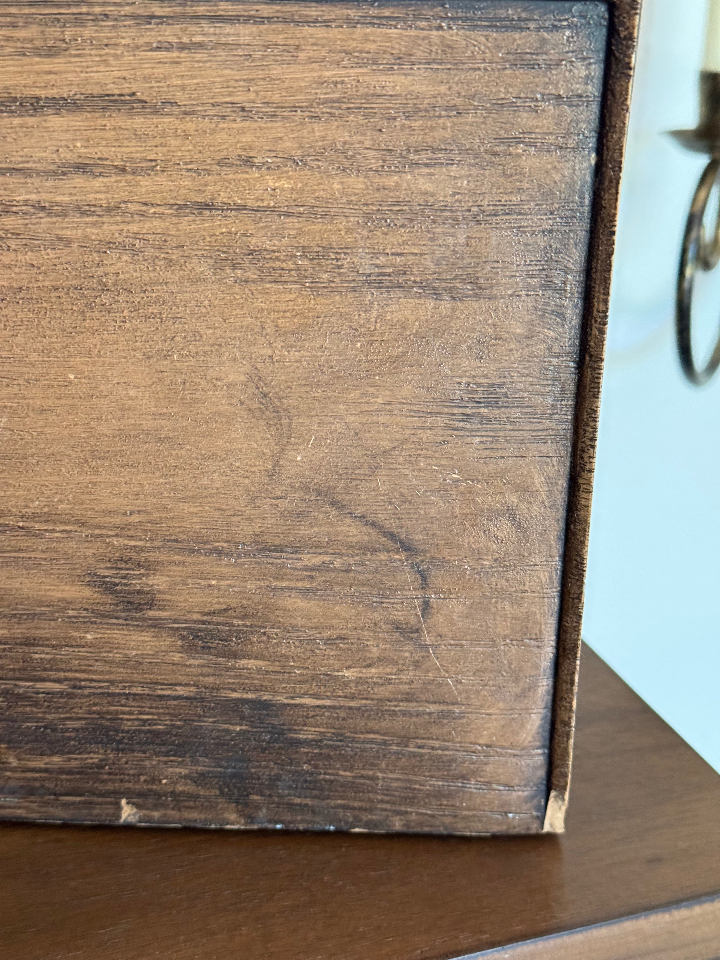 Vintage 1970s Lerner Plastic Faux Wood Desk / Letter Organizer