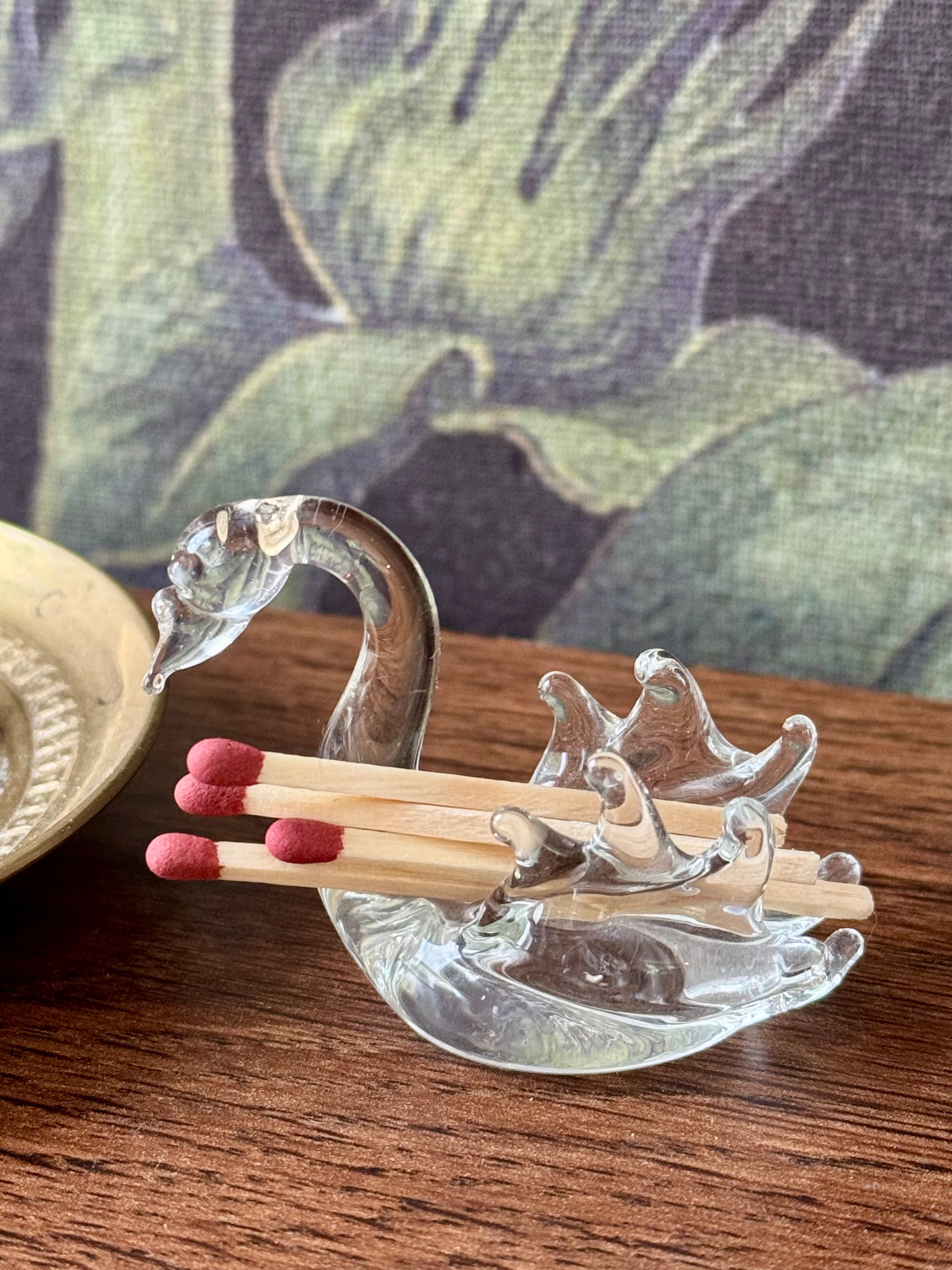 Mini Blown-Glass Swan Figurine
