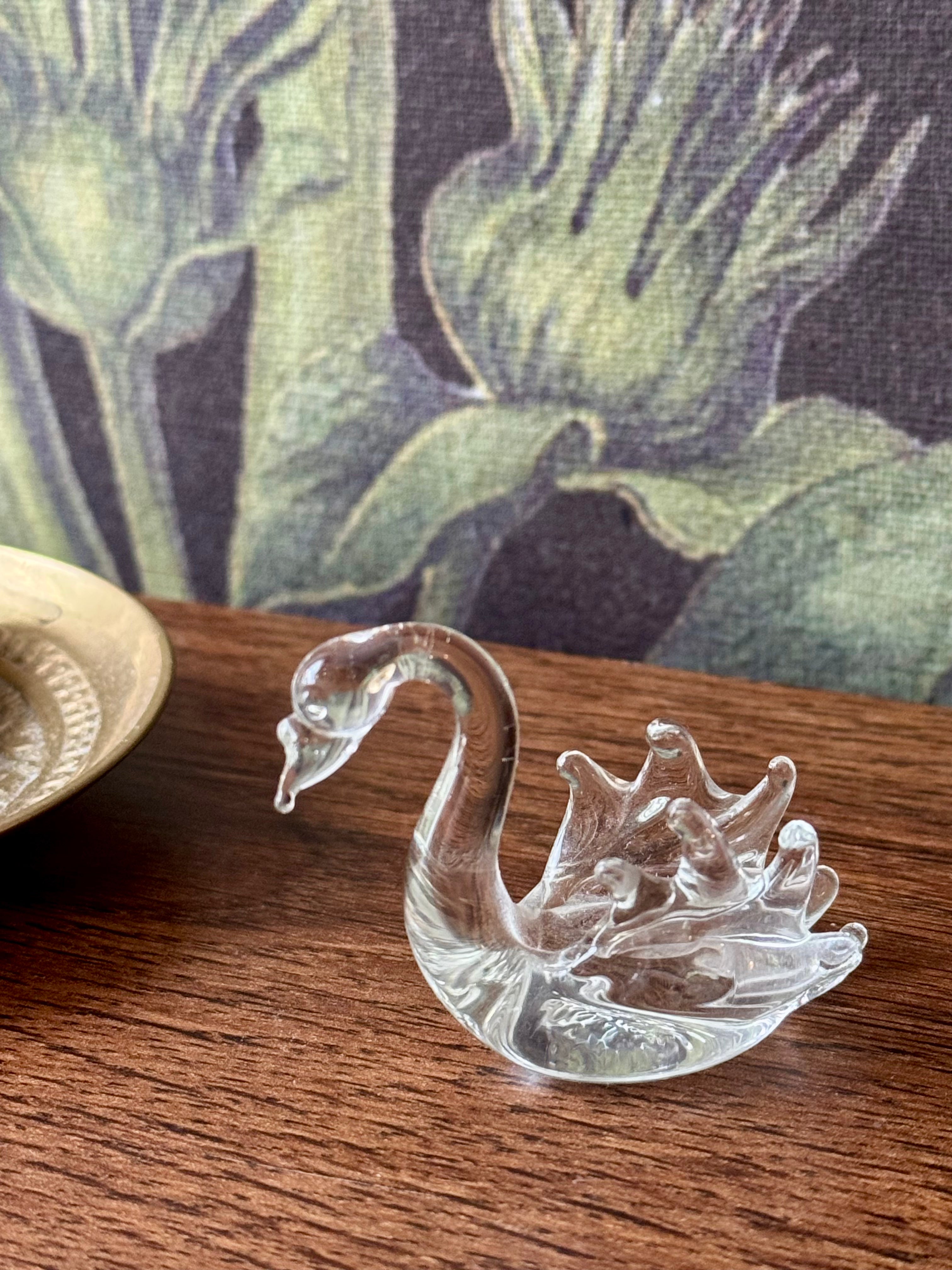 Mini Blown-Glass Swan Figurine