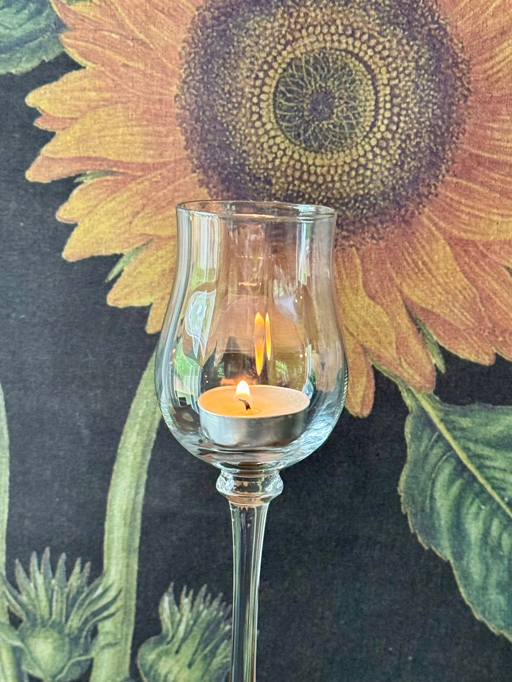 PartyLite Tulip-Shaped Glass Votive Tea-light Candle Holders Set of 2