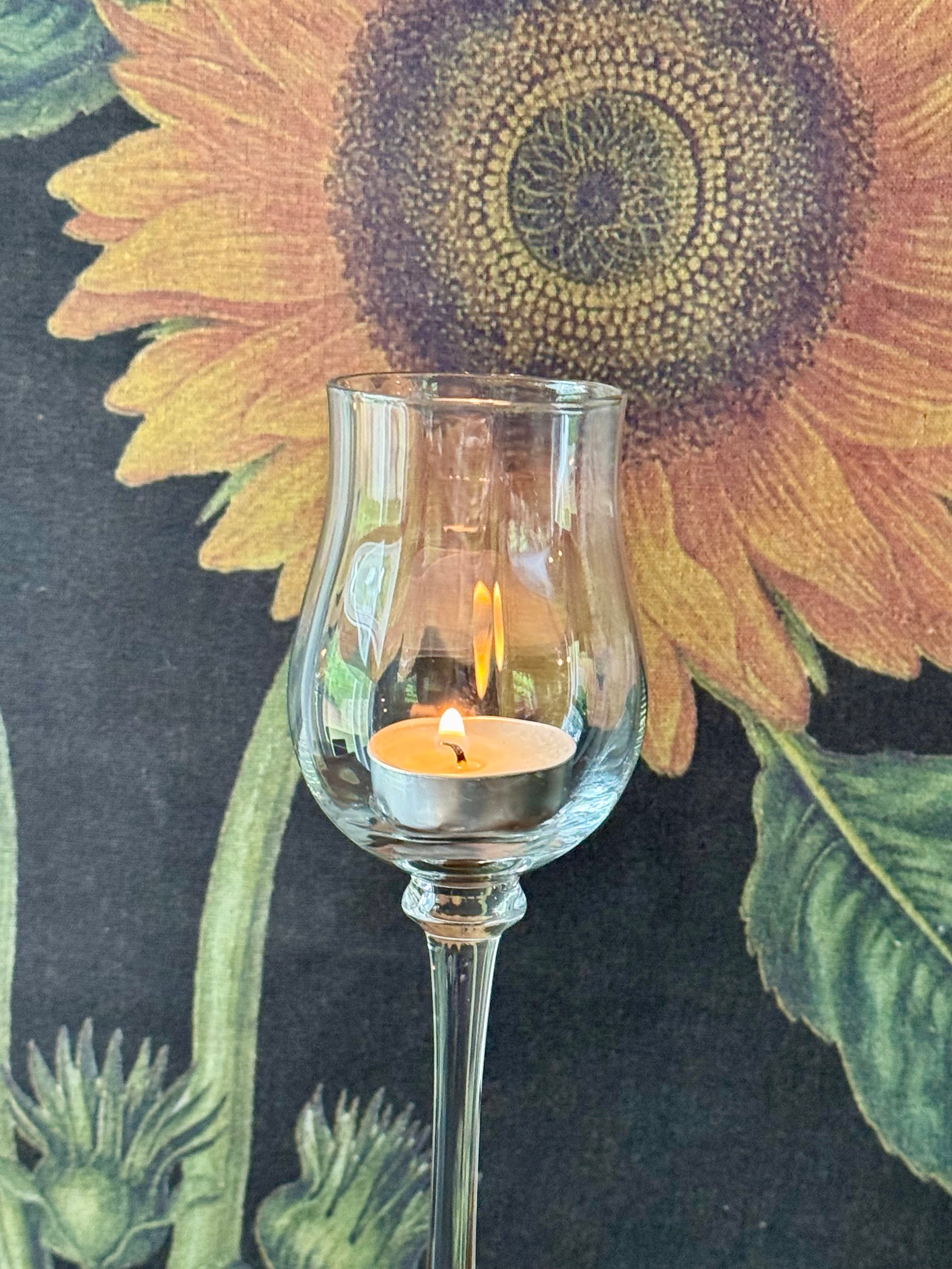 PartyLite Tulip-Shaped Glass Votive Tea-light Candle Holders Set of 2