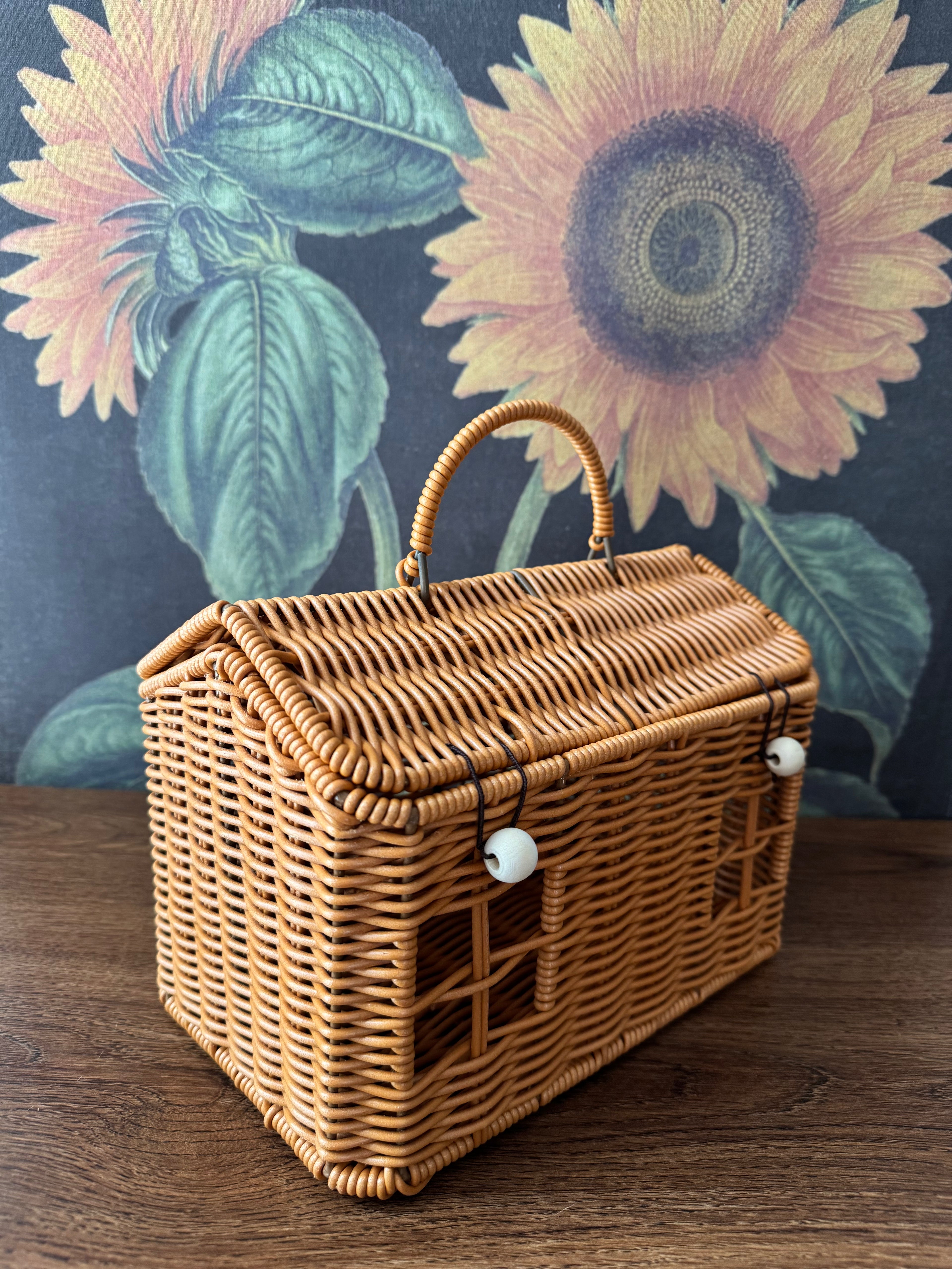 Woven House Shaped Basket with Handle