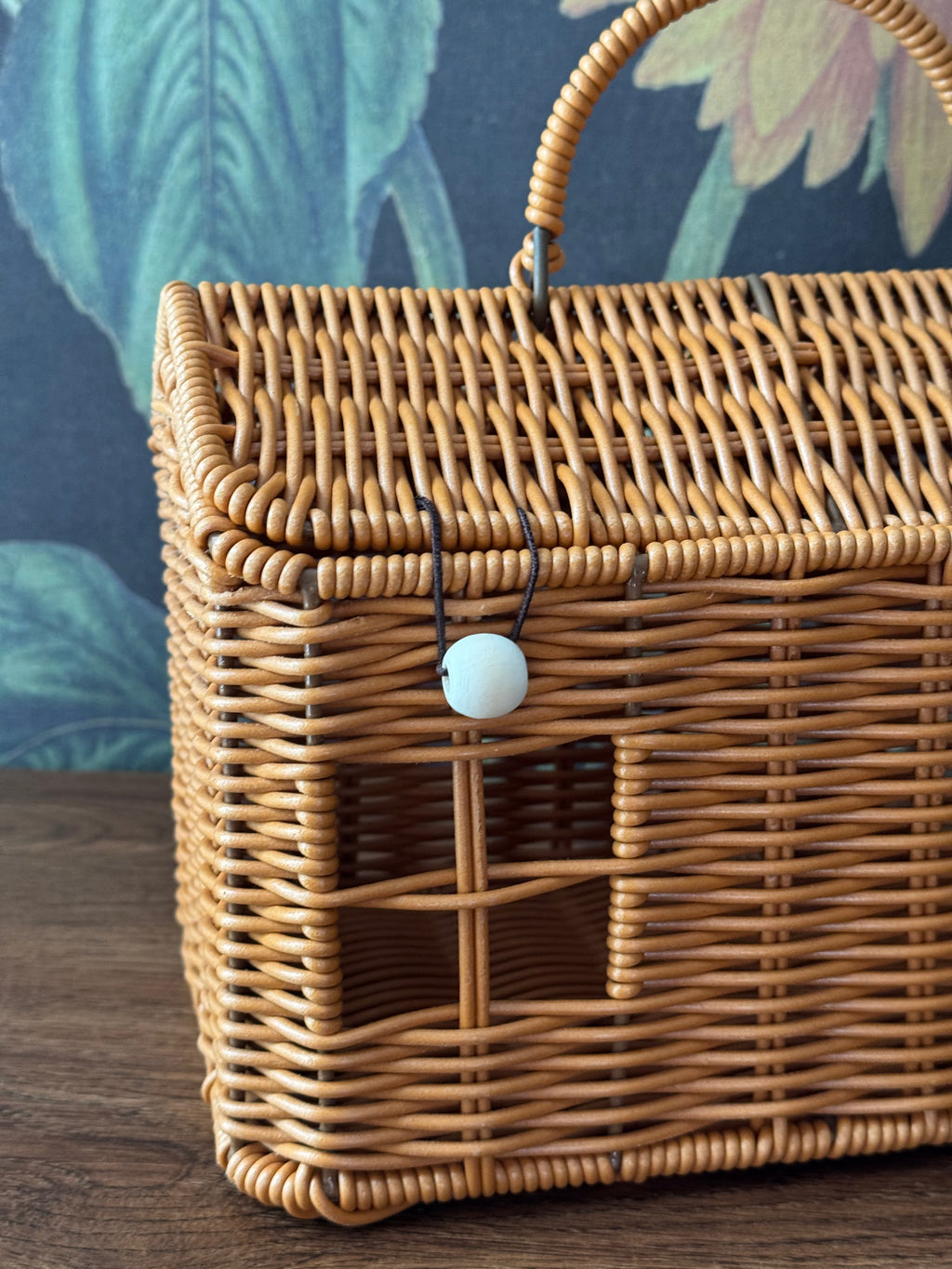 Woven House Shaped Basket with Handle