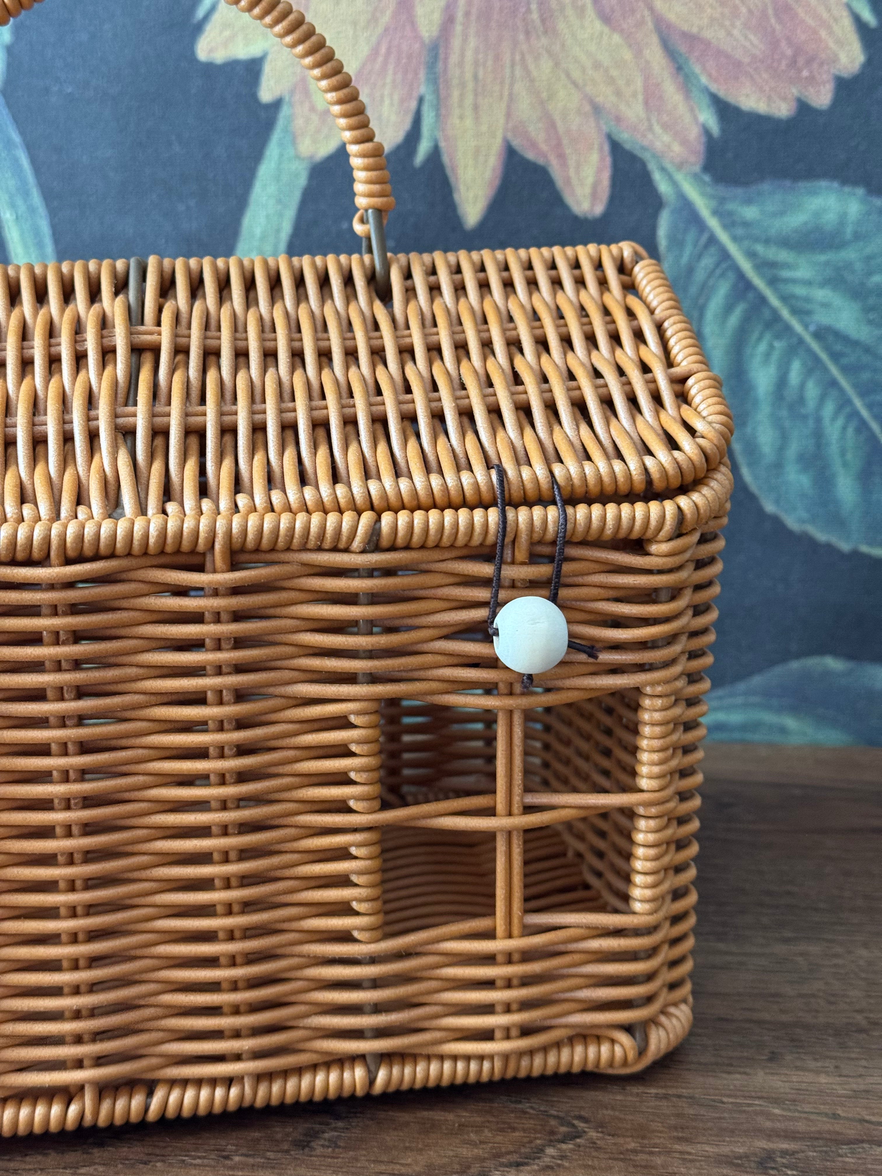 Woven House Shaped Basket with Handle