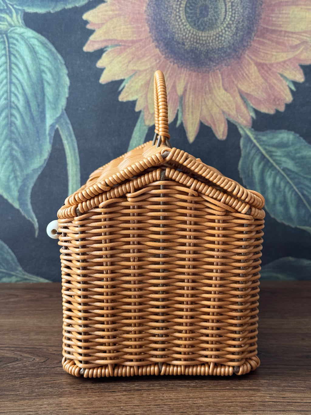 Woven House Shaped Basket with Handle