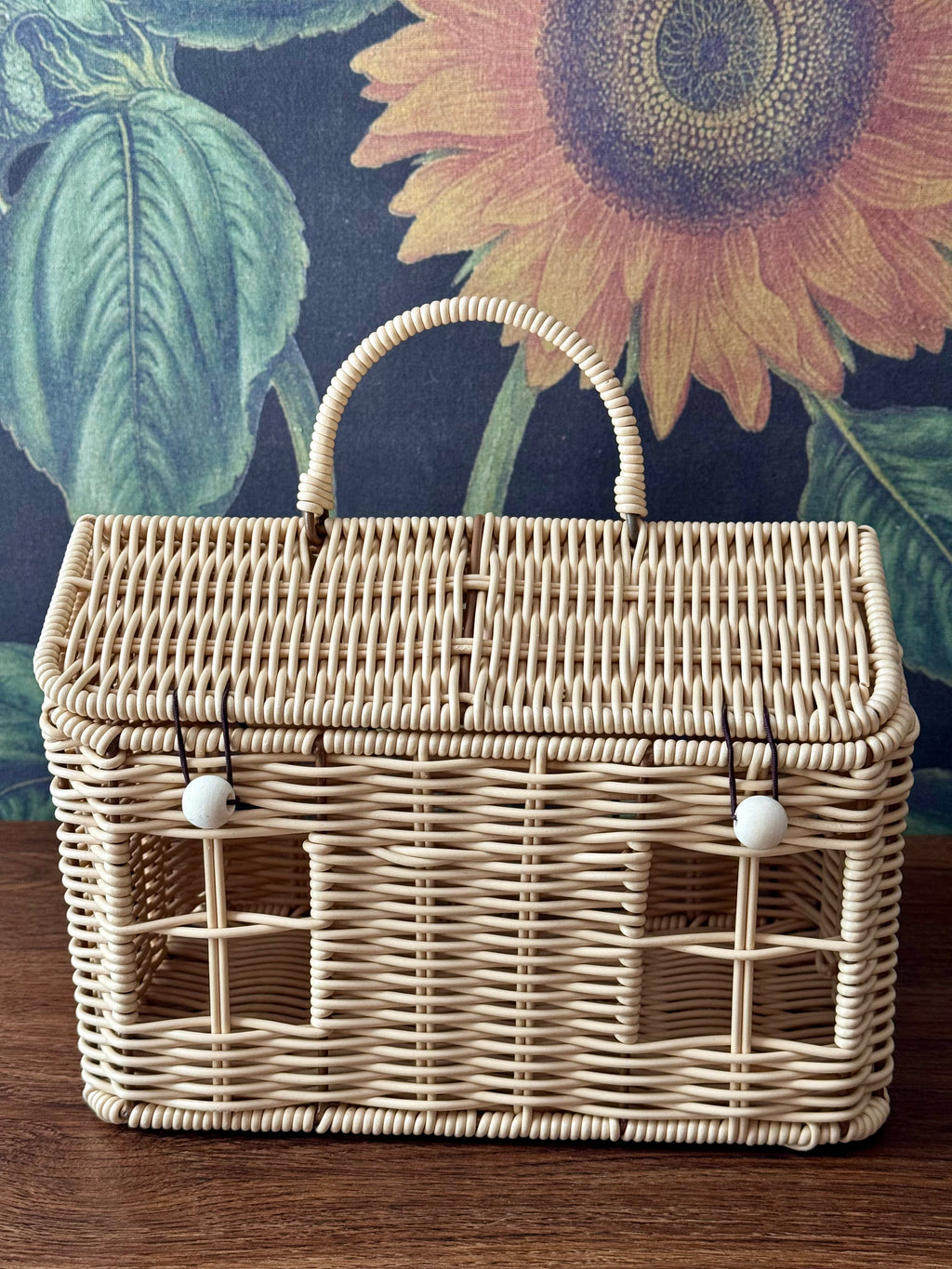 Woven House Shaped Basket with Handle