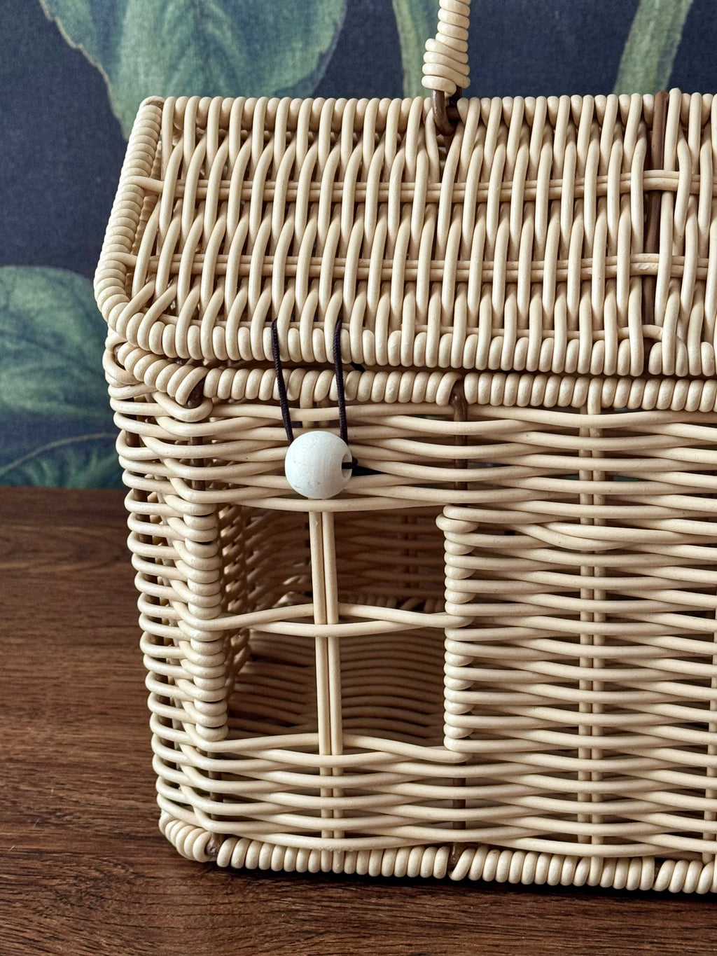 Woven House Shaped Basket with Handle