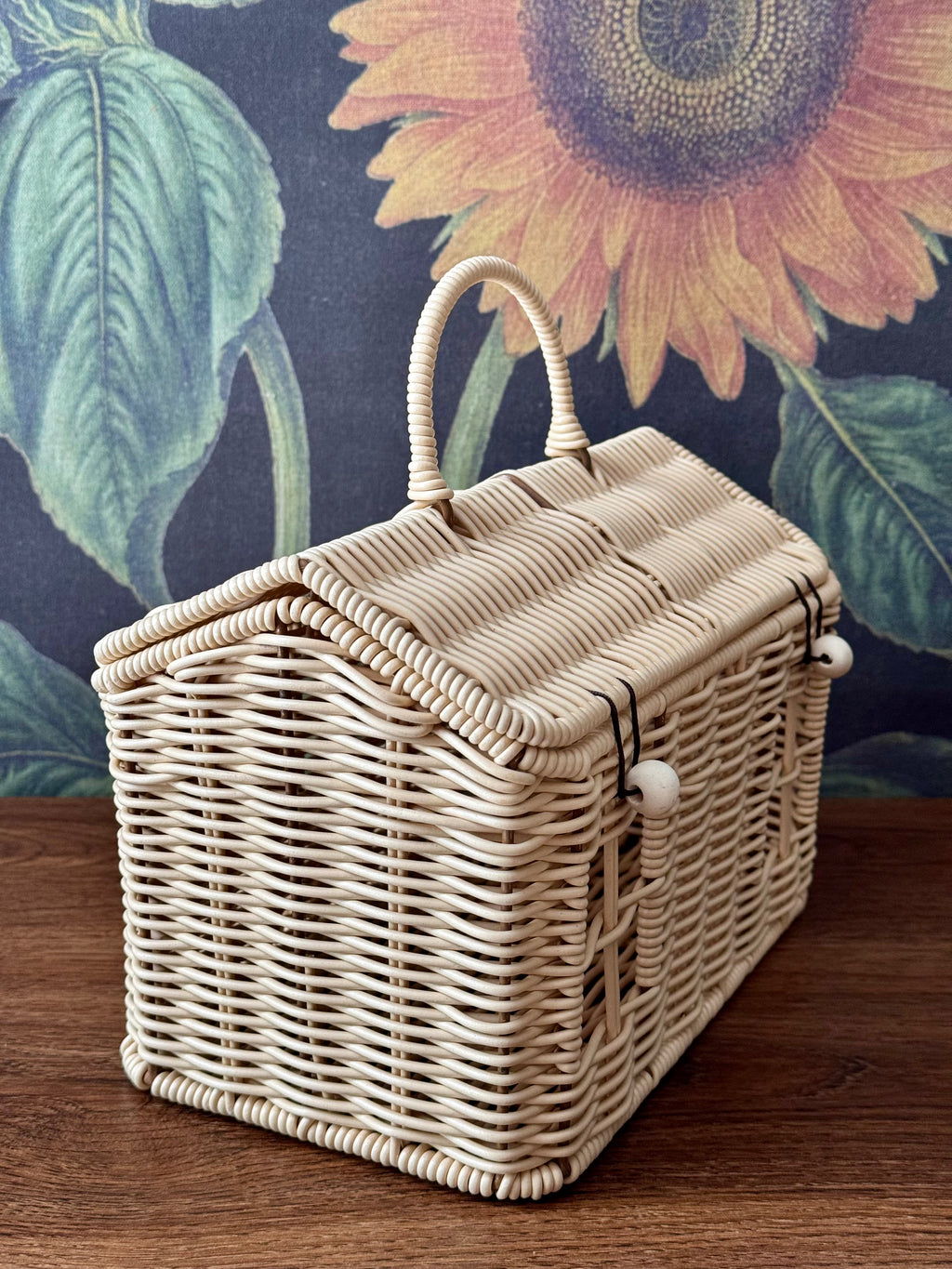Woven House Shaped Basket with Handle