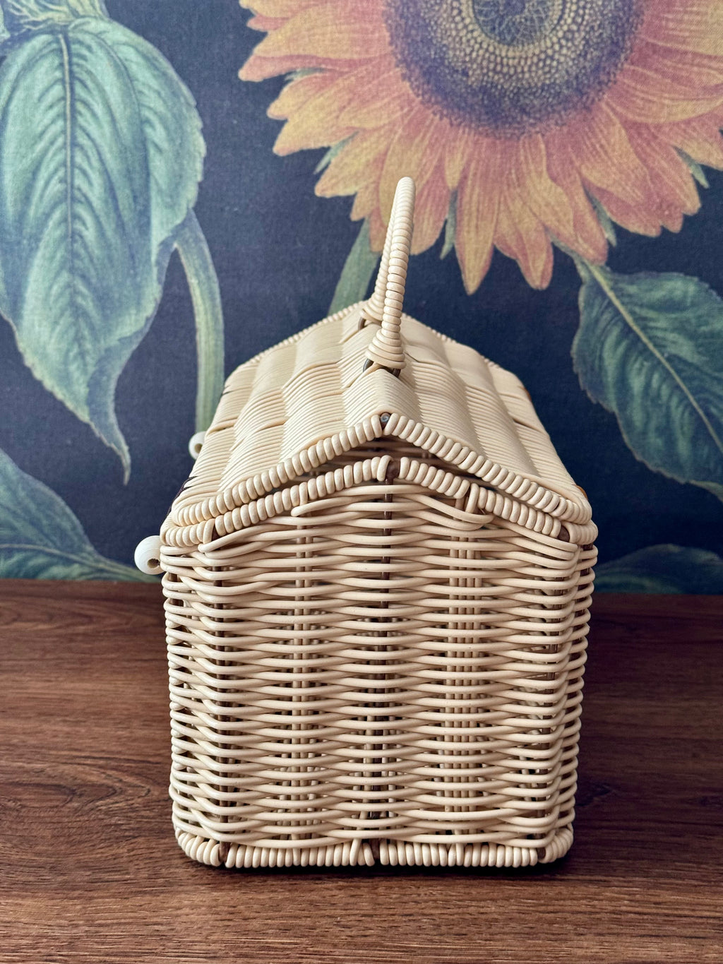 Woven House Shaped Basket with Handle