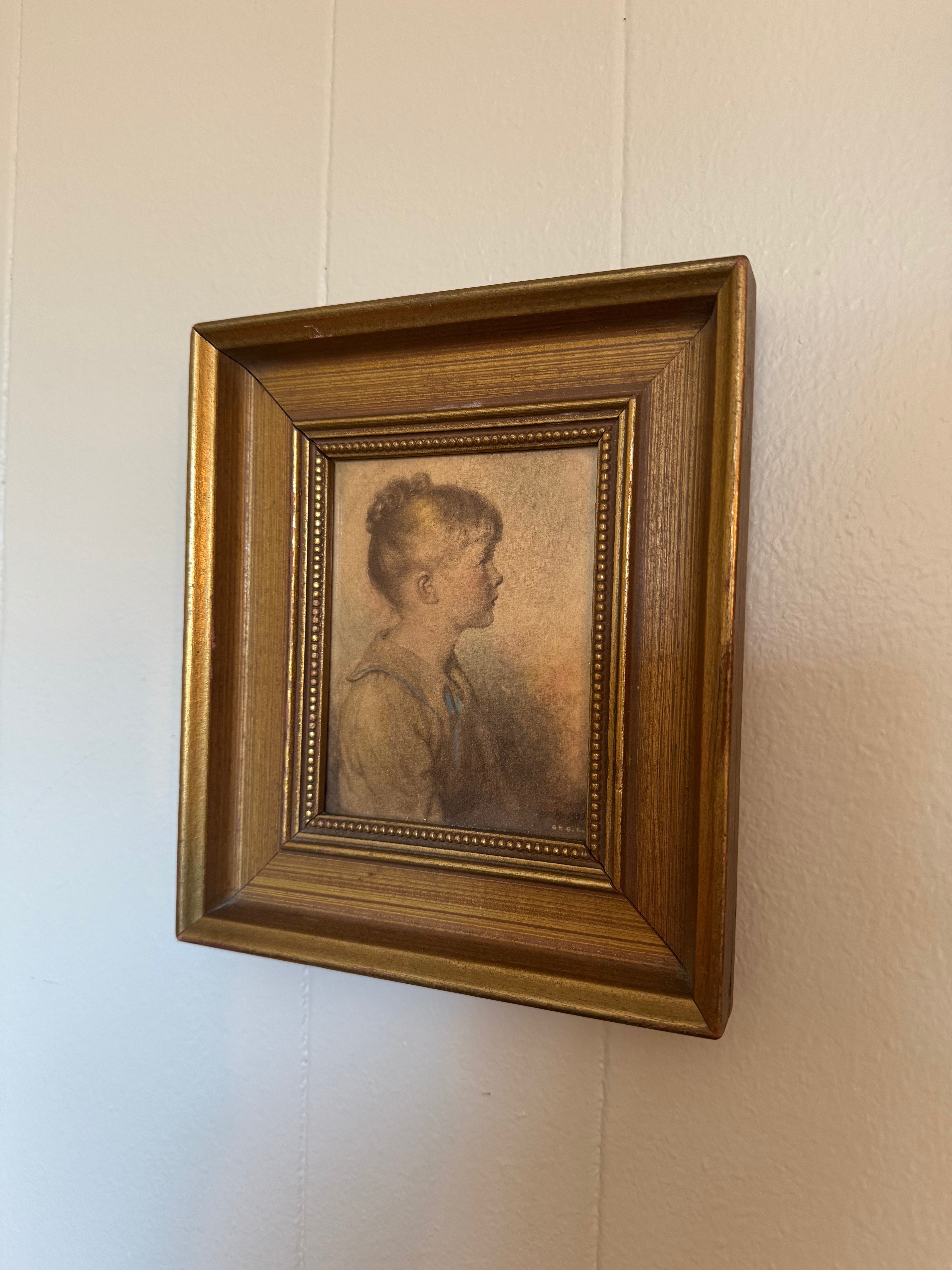 Vintage 1930s-1940s Print Titled "Charlotte" by Sydney Bell