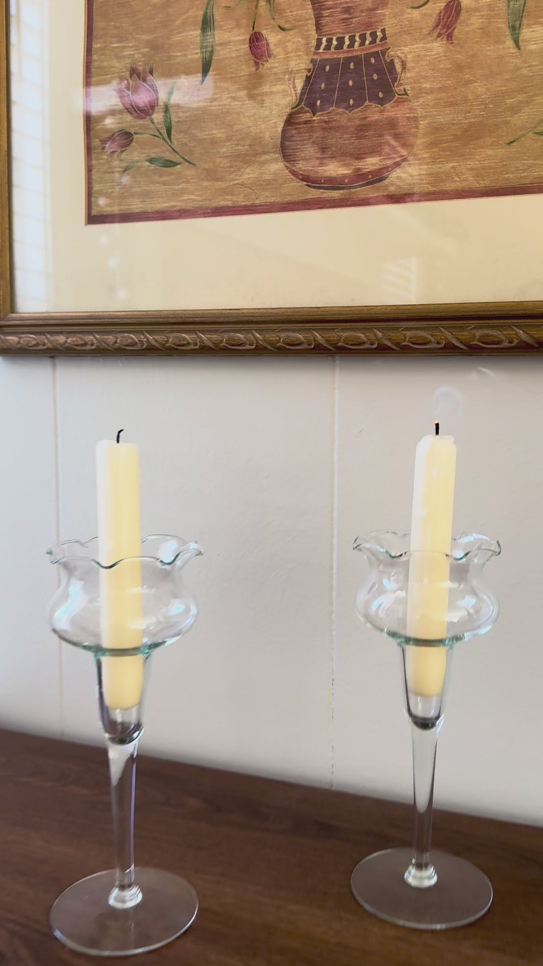 Vintage Princess House Violet Crystal Candlestick Holders