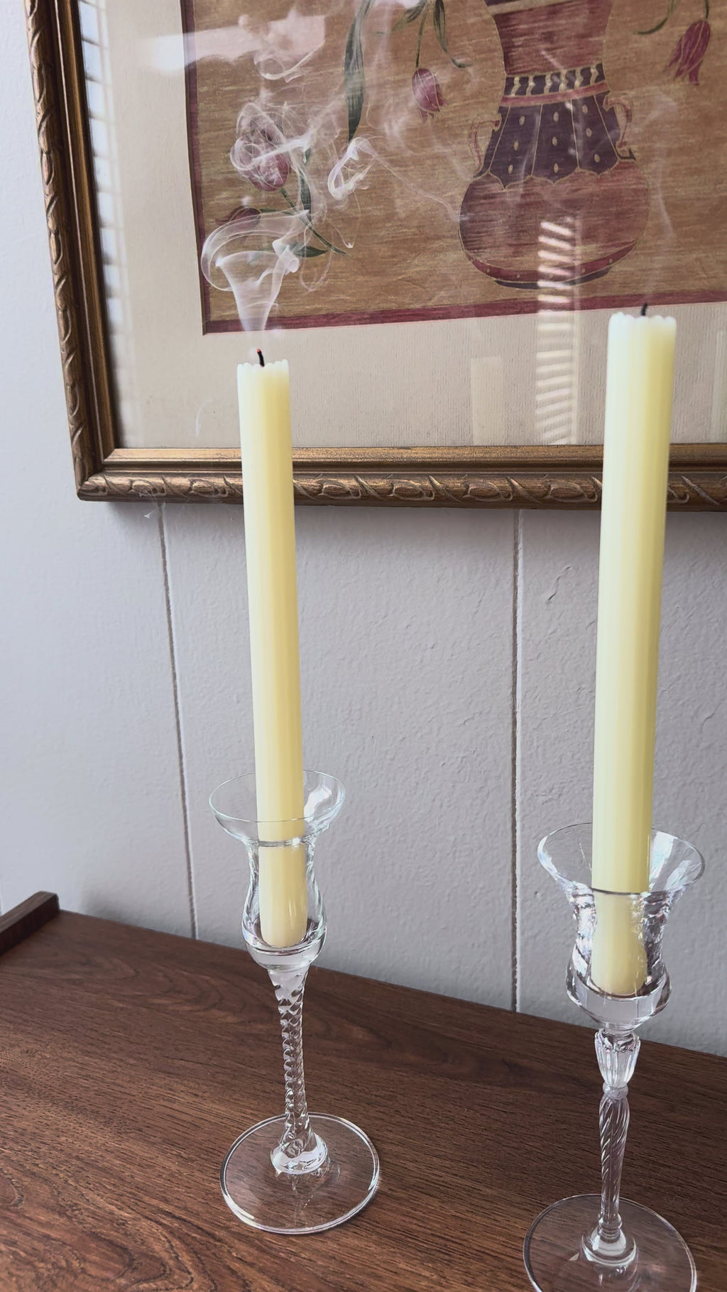 Vintage Tulip Taper Candle Holders, Set of 2